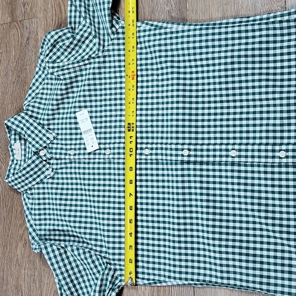 NWT J. Crew Green White Gingham Check Secret Wash Long Sleeve Button Down Shirt - Picture 14 of 16